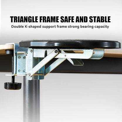 Computer Arm Rest for Desk, 180° Adjustable Rotating Desk Extender Tray, 90° Foldable Elbow Arm Support, Ergonomic Desk Arm Wrist Rest Shelf for Home and Office