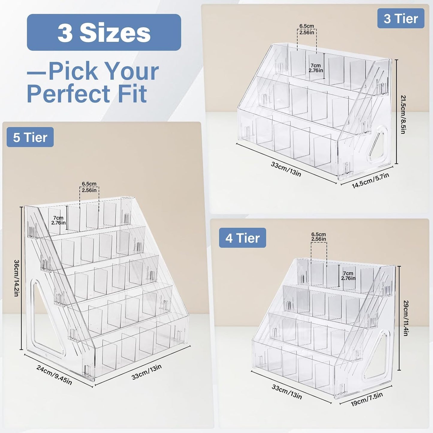 CELSOL Acrylic Desk Organizer – 5 Tier 25 Compartments Vertical Storage for Pens, Markers, Art Supplies & Office Accessories – Clear Desk Storage Solution for Home, Office & School