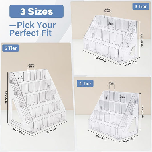 CELSOL Acrylic Desk Organizer – 5 Tier 25 Compartments Vertical Storage for Pens, Markers, Art Supplies & Office Accessories – Clear Desk Storage Solution for Home, Office & School