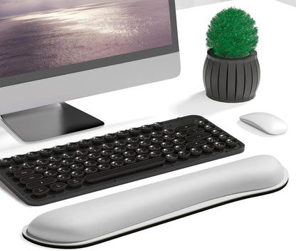 Dapesuom Enlarge Keyboard Wrist Rest, Memory Foam Keyboard Wrist Cushion for Computer Desk Mats Support, Pain Relief Ergonomic Mouse Pad Rests with Non-Slip Base for Gaming, Laptop, Radiant Orchid