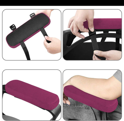 MOSISO Chair Armrest Pads (2 Pack), Memory Foam Home/Office Chair Arm Rest Covers Comfy Computer Gaming Elbow Cushion Removable Washable Elbow Support Forearm Pressure Relief, Black
