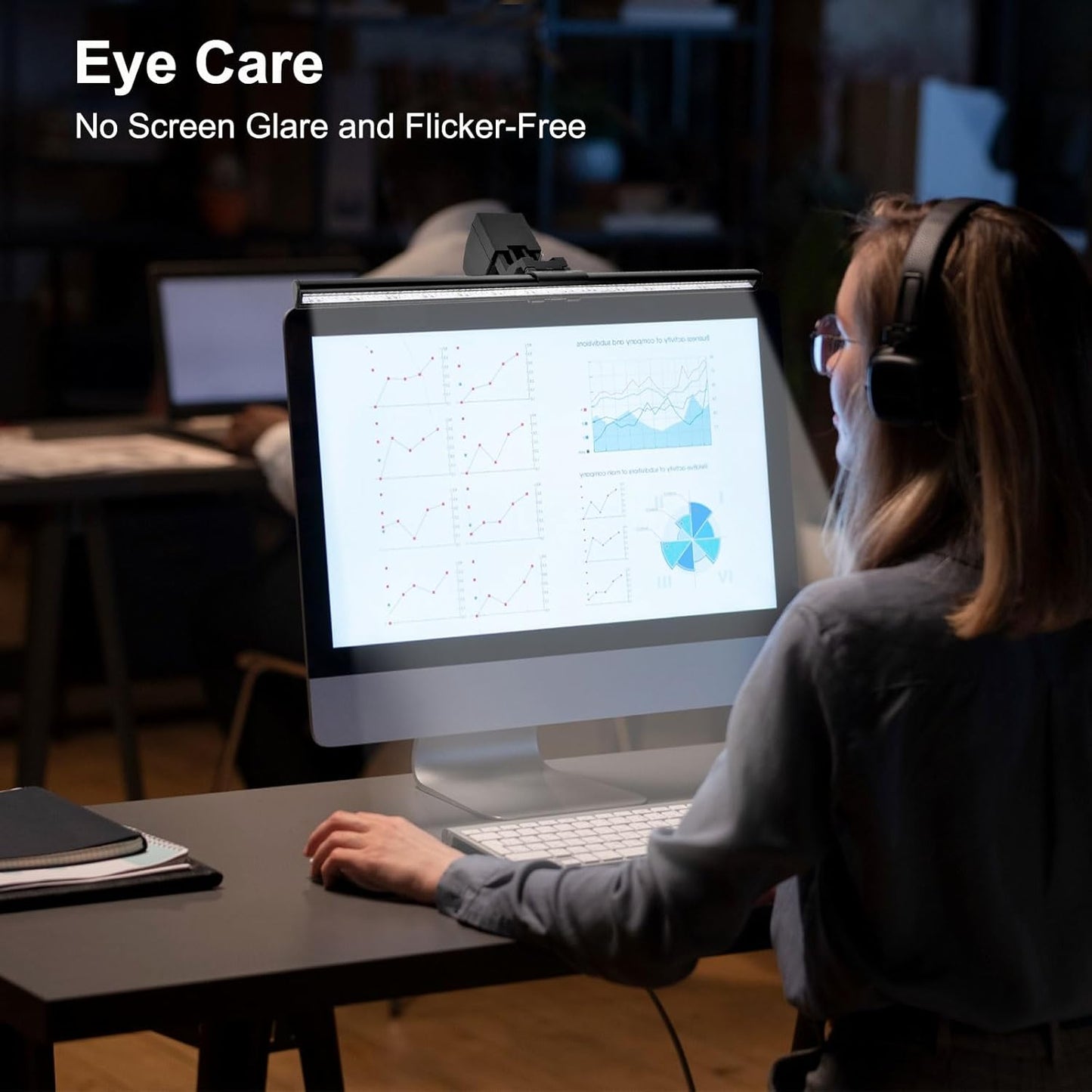 Computer Monitor Lamp, Screen Light Bar Eye Caring, Keyboard Lamp with Clamp/Adjustable Brightness and 3 Color Temperature/No Screen Glare/Space Saving/USB Powered/for Home&Office-40cm