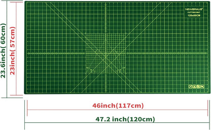 NEWBRAUG 18'' × 24'' Perfect Self Healing Cutting Mat, Non-Slip Gridded Rotary Cutting Board, Necessary for Quilting, Sewing, Craft, Fabric & Scrapbooking(Green/Black)…