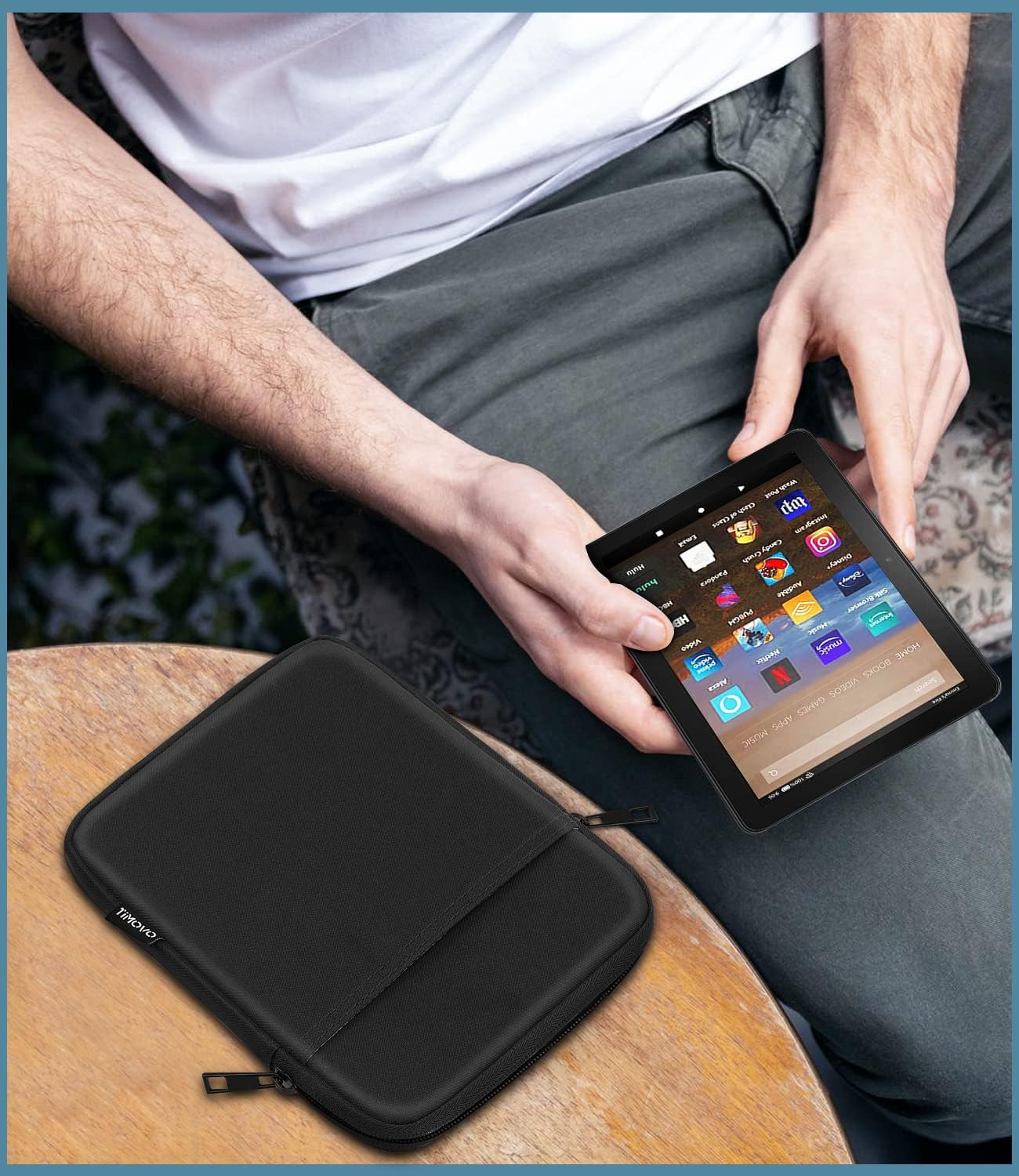 TiMOVO 9-11" Tablet Sleeve Bag for iPad 11-inch A16 2025, iPad 10.9"/10.2"| Air 11 Inch/5th/4th Gen. 10.9", Galaxy Tab A9+/A11Plus 11", Protective Bag Fit Smart Keyboard, Dusty Blue