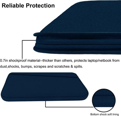 Laptop Sleeve 15.6 inch, Durable Computer Carrying Bag Protective Case Briefcase Handbag with Front Pocket, Slim Laptop Cover for 15-16 Inch HP, Dell, Lenovo, Asus, Notebook, Black