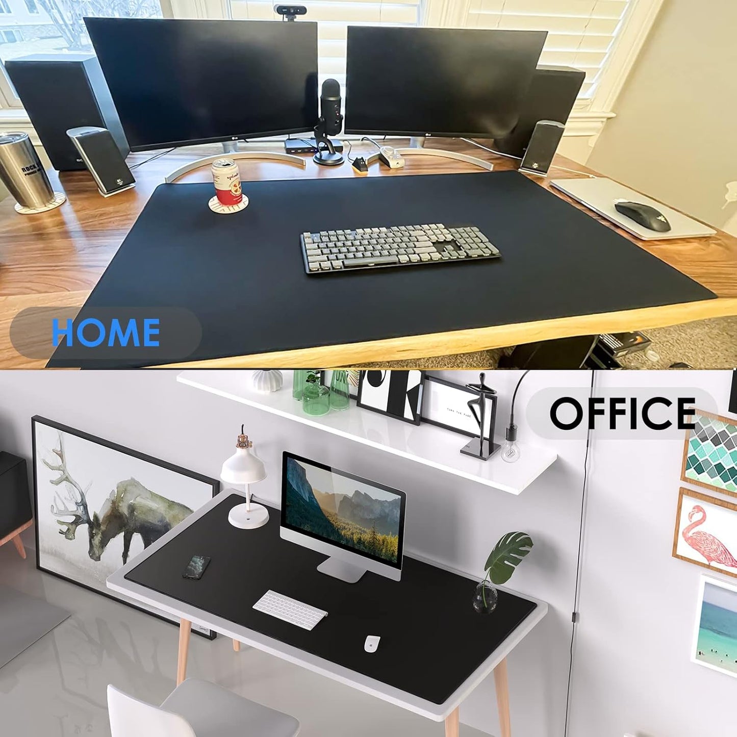 KTRIO Large Gaming Mouse Pad Desk Mat, Superior Micro-Weave Cloth for Precise Mouse Control, Non-Slip Rubber Base, Stitched Edges, Water-Resistant, for Gamer, Office & Home, 31.5" x 11.8" inches