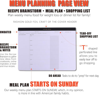 ZERONE CENTRE Productivity Weekly Planner - 54 Sheets Dashboard Spiral Deskpad Has 6 Focus Areas to List Tasks for Goals, Projects, Clients, Academic, or Shopping-Organize Your Daily Work Efficiently