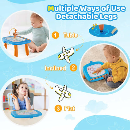 Kikidex Magnetic Drawing Board, Toddler Girl Toys for 1-3 Year Old, Doodle Board Pad Learning and Educational Toys for 1 2 3 Year Old Baby Kids Birthday Gift (Soft Pink)