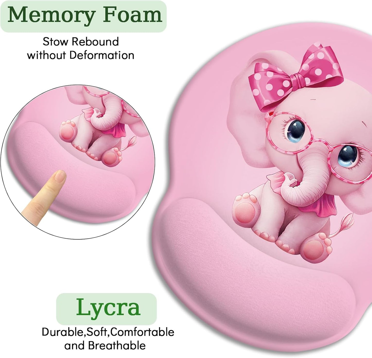 LIMKRIAN Cat Ergonomic Mouse Pad with Wrist Rest, Gaming Mouse Pad with Wrist Support, Funny Mouse Pads for Desk, Computer Mousepad with Non-Slip Pain Relief PU Base, Cute Office Desk Accessories