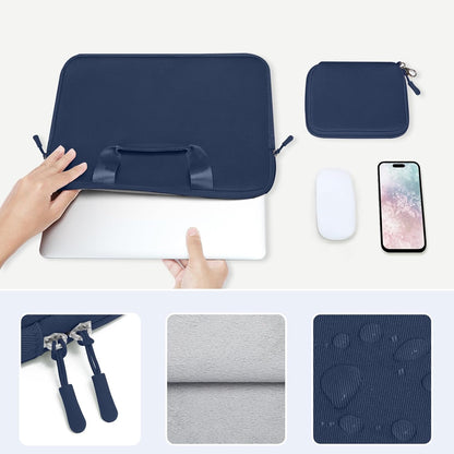 MOSISO Laptop Case 13.3 inch, 13-13.3 inch Laptop Sleeve Bag Compatible with MacBook Air/Pro 13 / Pro 14, HP Dell ASUS, Neoprene Carrying Computer Bag with Handle&Detachable Small Case, Pink