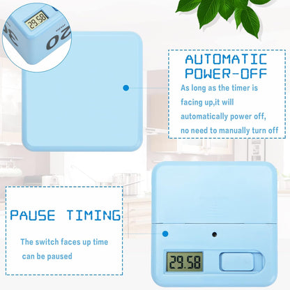 Weewooday Cube Timer, Gravity Sensor Flip Timer for ADHD Productivity, Classroom Kitchen Study Workout Cooking Desk Timers for Time Management, 15 20 30 60 Minutes Countdown Tool(Pink)