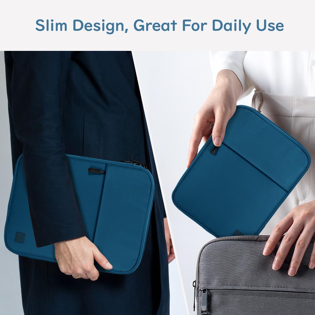 Dadanism 9-11 Inch Tablet Sleeve Padded Carrying Case for iPad (A16) 11th Gen 11", iPad 10th Gen 10.9", iPad Air M4/Pro M5 11", iPad Air 5/4, iPad 9/8/7th Gen, Galaxy Tab A11+ Plus 11", Blue