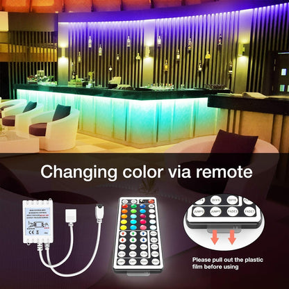 DAYBETTER Led Strip Lights 32.8ft Kit with Remote and Power Supply Color Changing