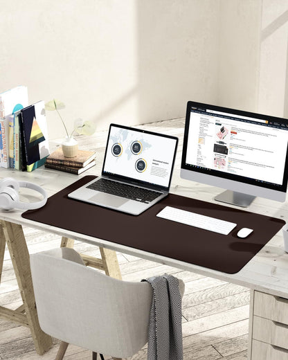YSAGi Non-Slip Leather Desk Pad, Waterproof Laptop Computer Desk Keyboard Mat, Table Protector Blotter Mat, Large Mouse Pad for Office/Work/Home/Decor(Black, 31.5" x 15.7")