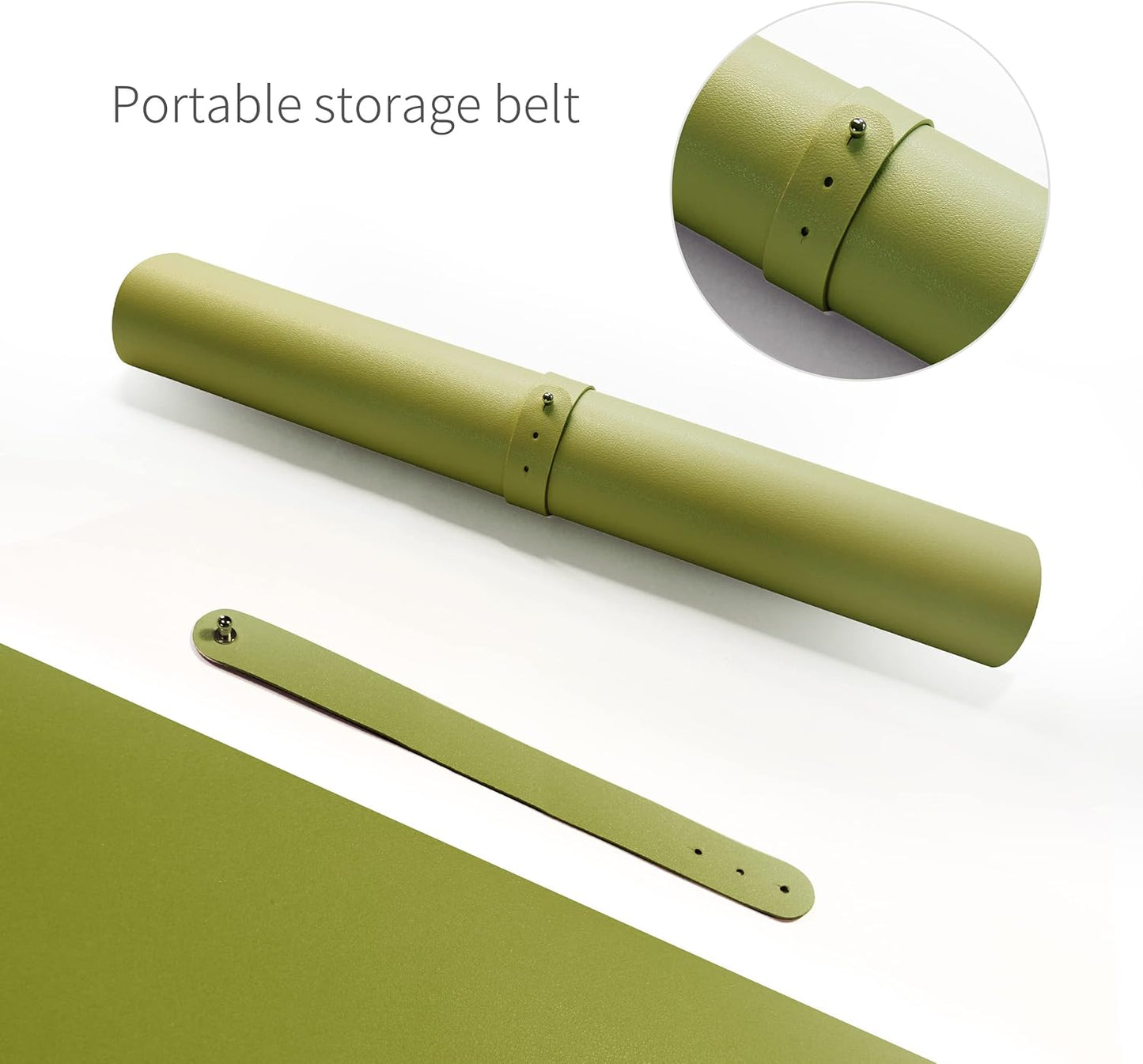 RENMTURE Dual-Sided Mouse Pad, Natural Cork & PU Leather Large Desk Pad for Office and Home Work, Desk Protector Non-Slip, Waterproof, Easy Clean (Olive Green, 32"x16")