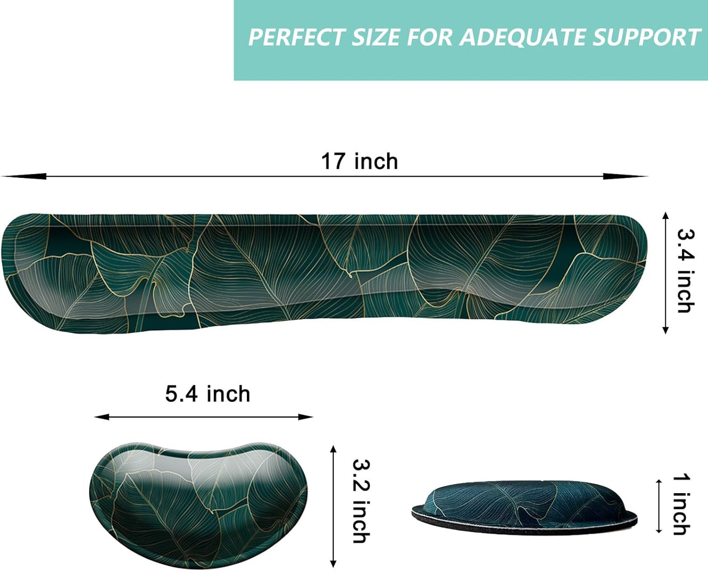 Keyboard Wrist Rest Mouse Wrist Support Set, Memory Foam Wrist Rest Pad for Computer Laptop Keyboard Mouse, Ergonomic Wrist Cushion Support for Typing Pain Relief, Gaming Home Office, Flowers Grass
