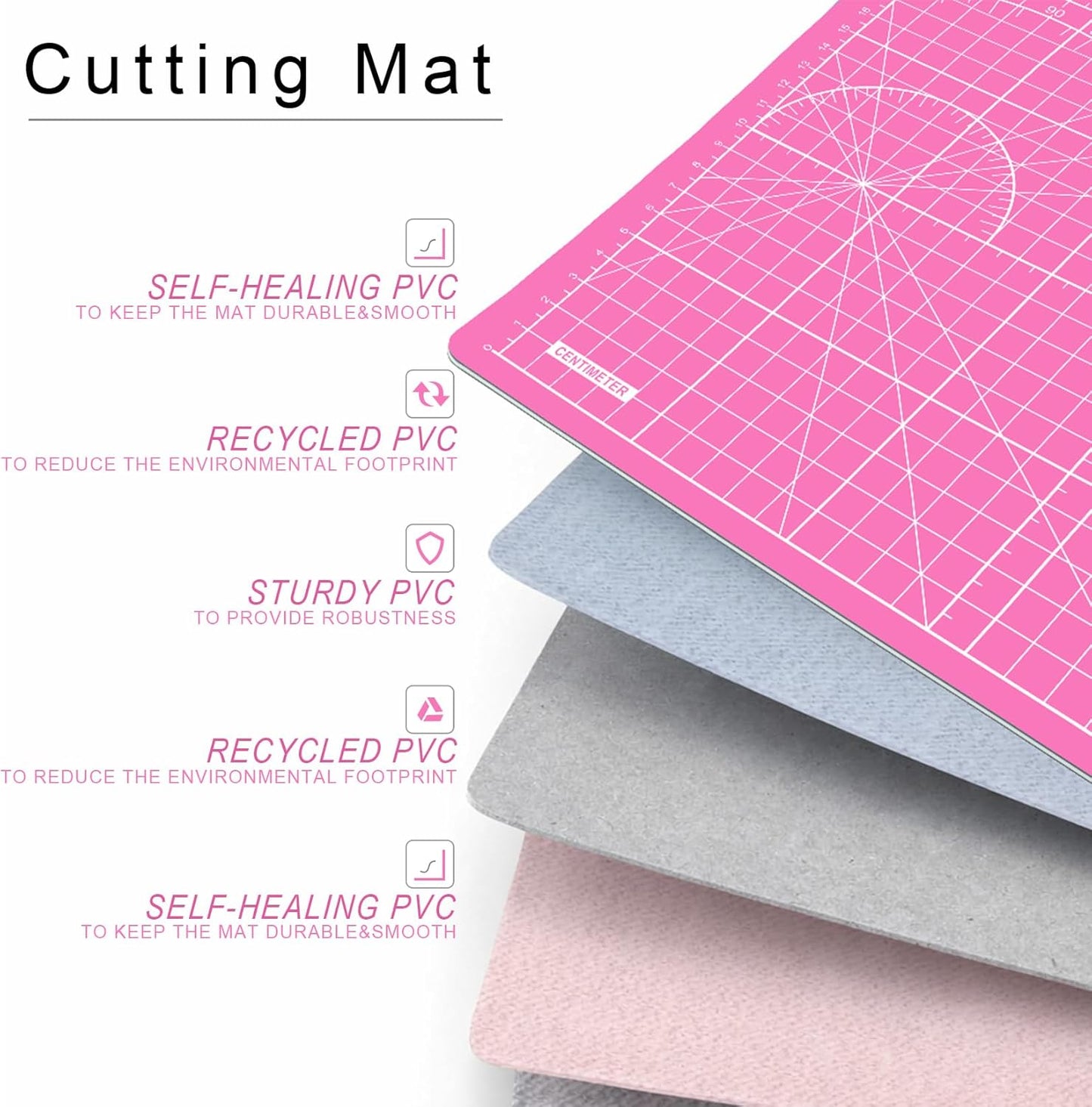 DIYSELF Cutting Mat 12in×18in, Cutting Mats for Crafts, Self Healing Cutting Mat A3, Fabric Cutting Mats Double Side for Sewing, Quilting, Craft Mat for Desktop, Matting & Mounting Materials