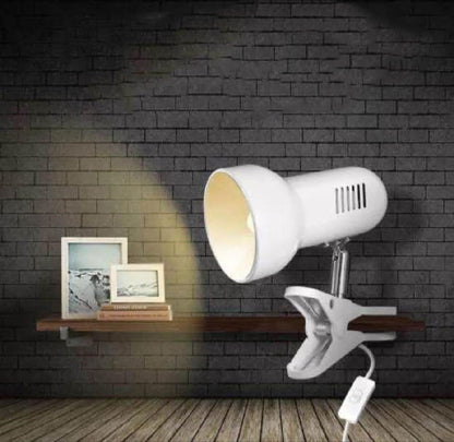 RONG&LAN Clip lamp,360° Rotation Clip on Lamp Portable Book Reading Light,Clamp on Desk/Table/Bunk Bed/Cupboard Home Lighting, (Desk lamp,Seven Colors for Your Choice) (White,2)