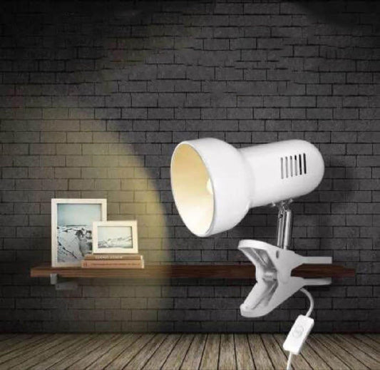 RONG&LAN Clip lamp,360° Rotation Clip on Lamp Portable Book Reading Light,Clamp on Desk/Table/Bunk Bed/Cupboard Home Lighting, (Desk lamp,Seven Colors for Your Choice) (White,2)