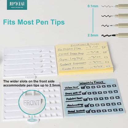 [Upgraded 5-in-1] Sticky Note Stencil and Holder Compatible with 3x3 Post-It Notes, Sticky Note Holder with 5 Templates for Making to-Do List, Checklist, Weekly Plan, Monthly Plan, Deadline