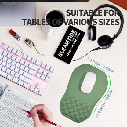 Ergonomic Raised Mouse Pad Wrist Support with Bilateral Slope Memory Foam Mousepad for Wrist Rest and Carpal Tunnel Pain Relief 11.8x7.9〃 Black