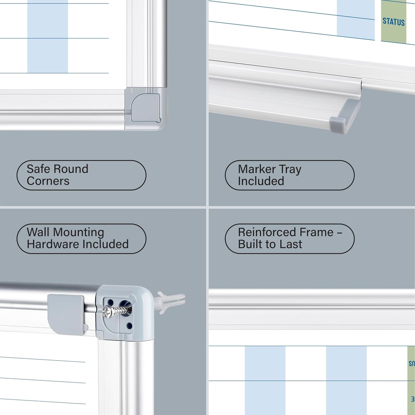 Business Gantt Chart Board – 40"x24" Professional Project Management Whiteboard with Tapes & Markers