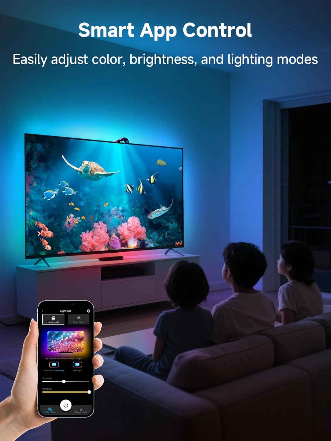 KANTUTOE TV LED Backlight Sync to Screen, 13.7ft LED Lights for 45-65 Inch TVs & PC Monitors, Smart App Control TV Lights That Change with TV, Backlight with Camera, Music Sync Strip Lighting
