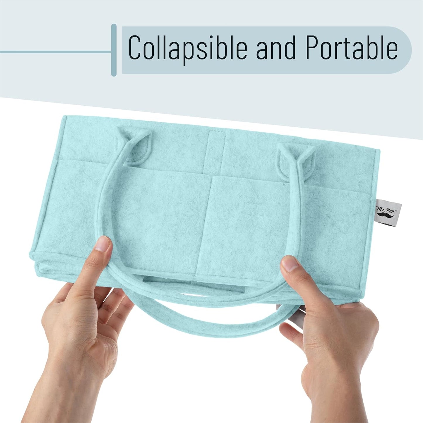 Mr. Pen- Baby Diaper Caddy Organizer, Gray, Medium, Nursery Storage Bin and Car Organizer for Diapers and Baby Wipes