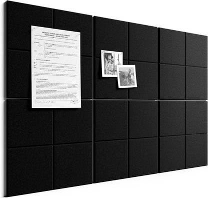Bumusty Large Cork Board Alternative-48 x 36" Felt Bulletin Board Tiles, with 30 Pushpins, 70 Adhesive Tabs, Bold-Stripe 12-Pack, Cork Boards for Office Push Pin Board Felt Board-Carbon Blue