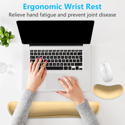 Dapesuom Enlarge Keyboard Wrist Rest, Memory Foam Keyboard Wrist Cushion for Computer Desk Mats Support, Pain Relief Ergonomic Mouse Pad Rests with Non-Slip Base for Gaming, Laptop, Radiant Orchid