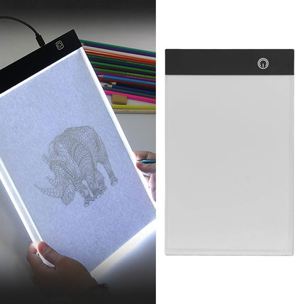 Huleo LED Light Pad, A5 Tracing Light Pad, Artcraft Tracing Pad Light Box, 3 Levels of Brightness, Rechargeable Light Board for Artists Drawing Sketching Animation Stencilling X-ray Viewing