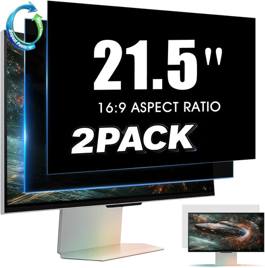 YAKAI 2 Pack 21.5 Inch Computer Privacy Screen for 16:9 Aspect Ratio Widescreen Monitor, Computer Monitor Privacy Filter, Removable Protector Film