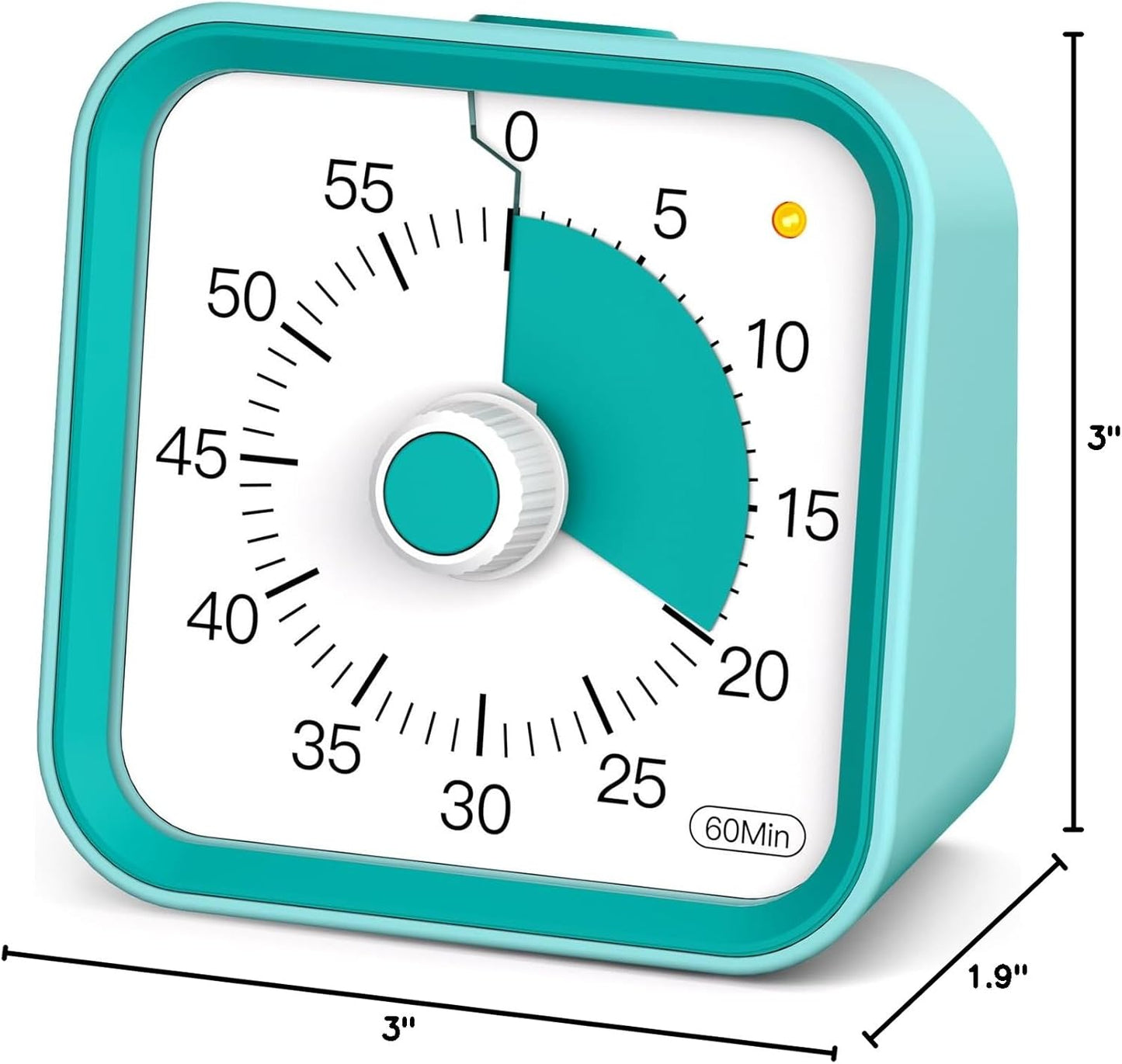 Visual Timer for Kids with Pause Function, 60 Minute Countdown Timer for Kids Desk Study, Teaching, Kitchen Cooking, Office Meetings, Time Management for ADHD (White)