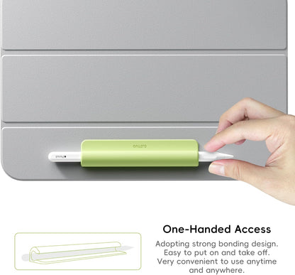 ELETIUO Silicone Pencil Holder Sleeve,Compatible with Apple Pencil (USB-C),Apple Pencil 1st/ 2nd Generation,Strong Adhesive Sticky Attached to iPad Case for Stylus Pens,Black