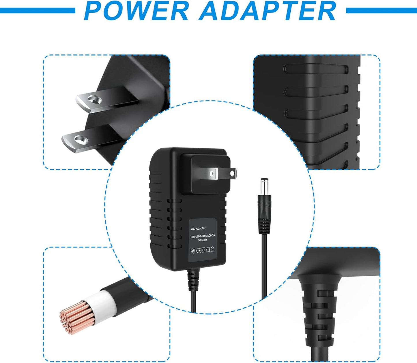 12V AC/DC Adapter Compatible with Huion A2 Super Thin, A3 Tatoo Tracing Light Table, A4 Artcraft Tracing Light Pad LED Light Box 12VDC Power Supply Cord Wall Home Battery Charger Mains PSU