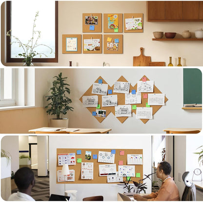 MaxGear Large Cork Board for Wall 36" x 24", 6 Pack Cork Board Tiles with 20 Pushpins & Safe Removable Adhesive Tabs, 12" x 12" Corkboards for Office, School & Home