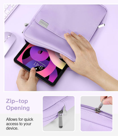 MoKo 13 Inch Tablet Sleeve Bag, Fits with 13 Inch New iPad Pro M5 & Air M4/M3, iPad Pro 12.9 M2&M1,Surface Laptop Go 12.4,Galaxy Tab S8+/S9+ 12.4,Handle Carrying Case with Shoulder Strap,Black &Gray