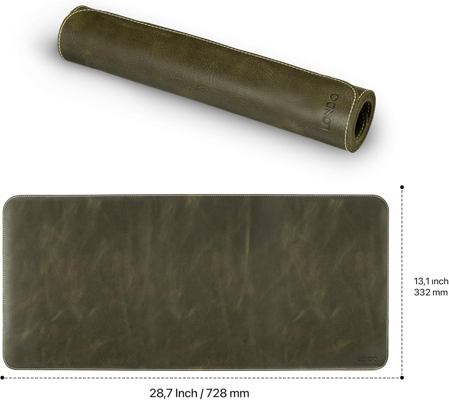 Londo Top Grain Leather Extended Mouse Pad – Large Desk Mat for Office & Gaming, Smooth Writing Surface, Non-Slip Base, Durable & Stylish Workspace Accessory