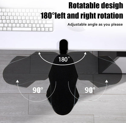Computer Arm Rest for Desk, 180° Adjustable Rotating Desk Extender Tray, 90° Foldable Elbow Arm Support, Ergonomic Desk Arm Wrist Rest Shelf for Home and Office
