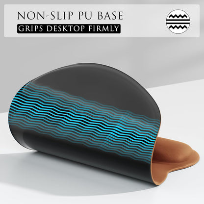 MROCO Ergonomic Mouse Pad with Gel Wrist Rest, Smooth Wrist Support Surface, Non-Slip PU Base for Pain Relief, Comfortable Mousepad for Computer, Laptop, Office & Home, 9.4 x 8.1 in, Black