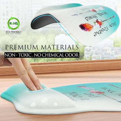 MROCO Ergonomic Mouse Pad with Gel Wrist Rest, Smooth Wrist Support Surface, Non-Slip PU Base for Pain Relief, Comfortable Mousepad for Computer, Laptop, Office & Home, 9.4 x 8.1 in, Black