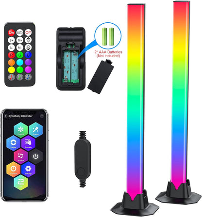 360° Smart Light Bar, RGB Light Bars, Crystal Ambient Mood Light with 16 Million Colors, 213 Preset & 8 Scene Modes, Music Sound Sync, 3 Modes Control, RGB & IC Backlight for TV/Monitor/Gaming/Room