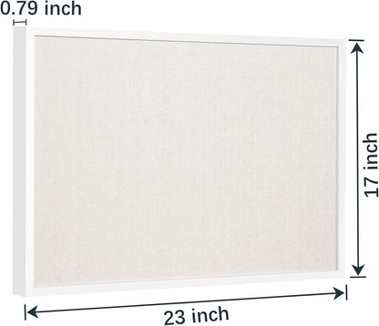 OWLKELA 12"x16" inch Bulletin Board with Linen, White Wood Style Frame, with 10 Pushpins, Linen Cork Board, Ideal for School, Home & Office