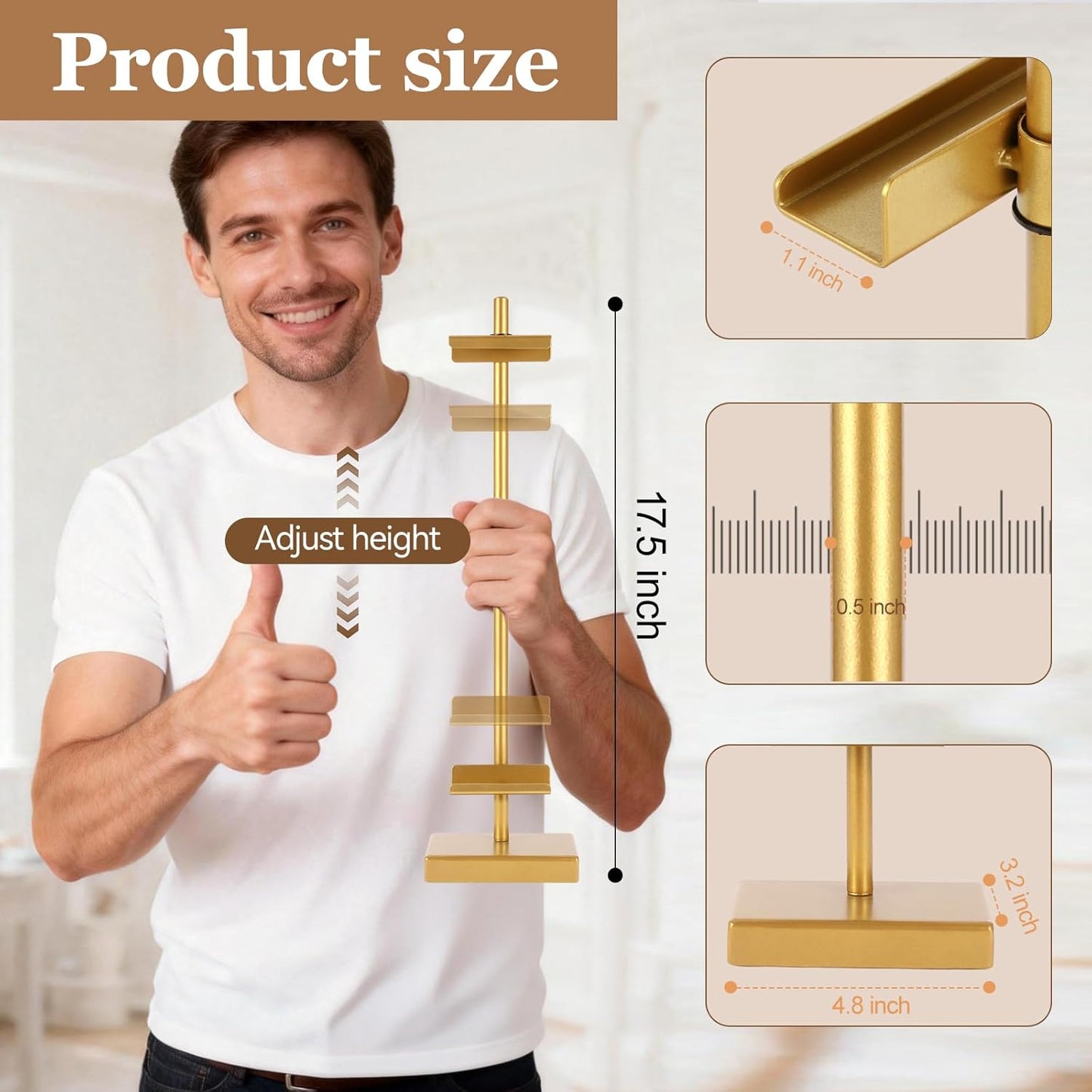 1pcs Adjustable Tabletop Easel Stand for Picture Frames, Picture Easels for Display, Gold Easel, Picture Frame Stand, Adjustable Art Easel.(18inch,Black)