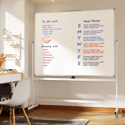 Large Whiteboard Easel with Stand, 36" x 24" Portable Standing Magnetic Dry Erase White Board, 3' x 2' Tripod Height Adjustable Flip Chart Easel for Home Office Classroom School, Silver