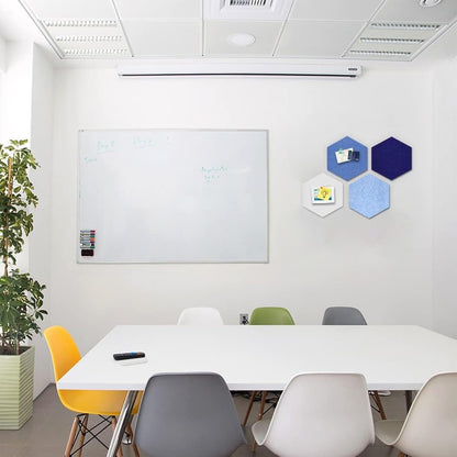 8 Pack Hexagon Felt Bulletin Board Tiles - 12" Large Thick Pin Board for Walls with 30 Push Pins, DIY Boards for Office Home School Decor, Aesthetic Hex Cork Board Alternative