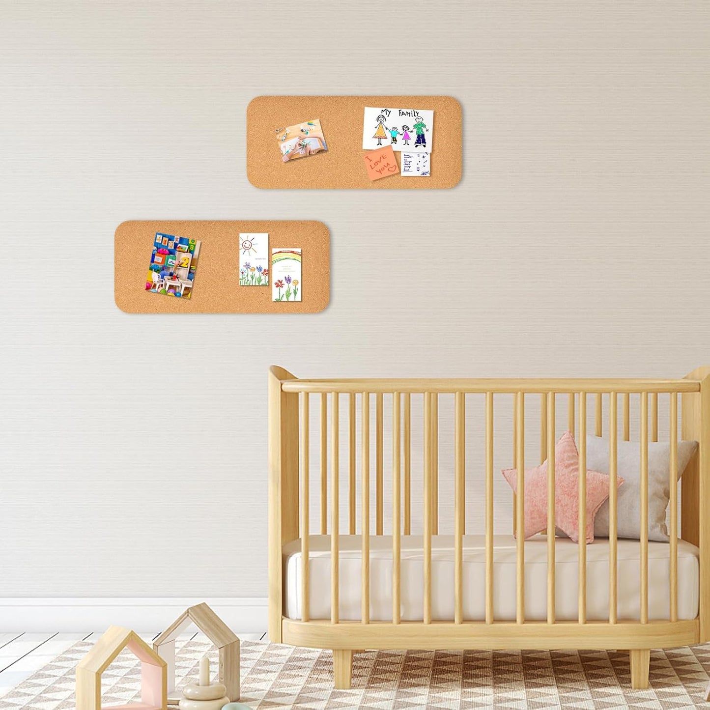 1 PC 12.5"*5.5" Self-Adhesive Cork Board, 1/2"(12mm) Thick Cork Boards for Walls, 1 Pack 12.5"*5.5" Bulletin Board, Cork Board Tiles for Office, Home, School (1PC)