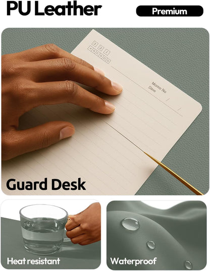 YSAGi Leather Desk Protector, Office Mat, Large Mouse Mat, Non-Slip PU Leather Blotter, Laptop Desk Mat, Waterproof Writing Pad for Office and Home (Black, 31.5" x 15.8") - Colors A