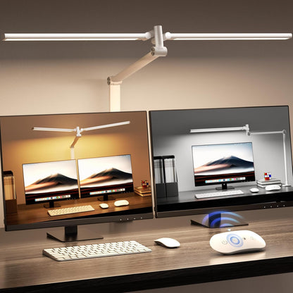 Airlonv LED Desk Lamp for Office Home, Eye-Caring Desk Light with Stepless Dimming Adjustable Flexible Gooseneck, 10W USB Adapter Desk Lamp with Clamp for Reading, Study, Workbench (Black)
