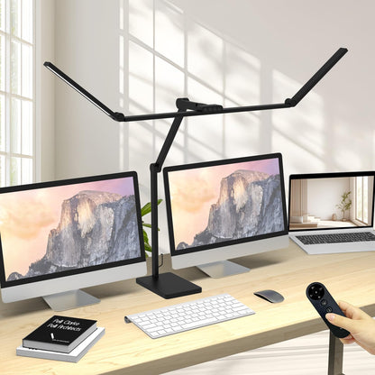 Omorepa 36W 3000LM Ultra Bright Architect Desk Lamp with Base, 47.4Inches Wide Tall Overhead Desk Light for Home Office, Dimmable Table Light with Remote for Desktop Working,Drafting,Reading
